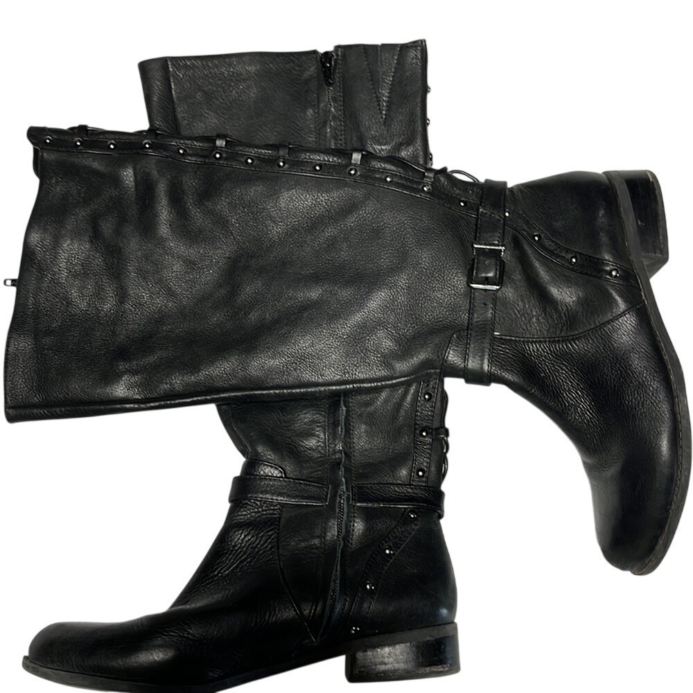 Classic Black Leather Mid-Calf Women's Boots